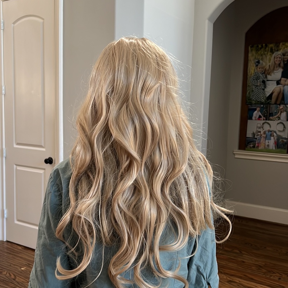 NEW Blonde Balayage 100% Remy Human Hair 20 inch length slip on hair ext…